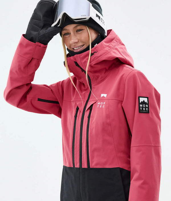 Moss W Damen-Skijacke – Hellrot / Schwarz