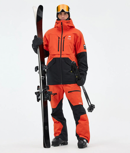 Arch Herren-Skijacke – Orange / Schwarz