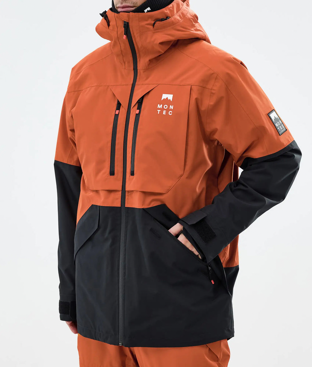 Arch Herren-Skijacke – Burnt Orange / Schwarz
