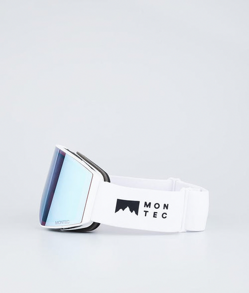 Skibrille – Weiß / Weiß mit Moon-Blue-Spiegelbeschichtung